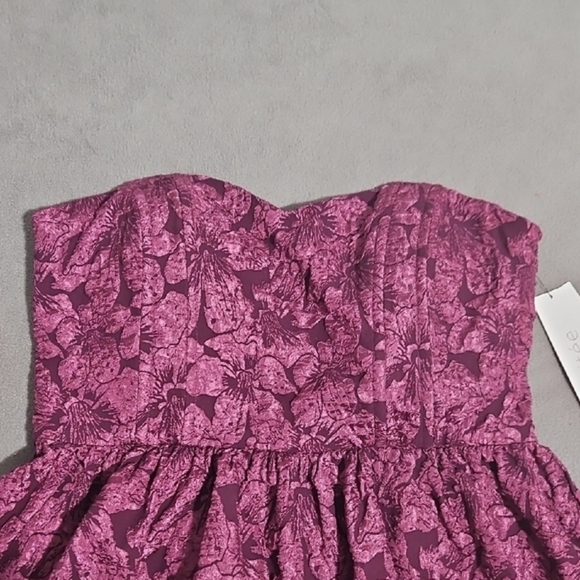Invitée Juniors'  Elegant Textured Mini Dress in Deep Purple - Picture 9 of 9